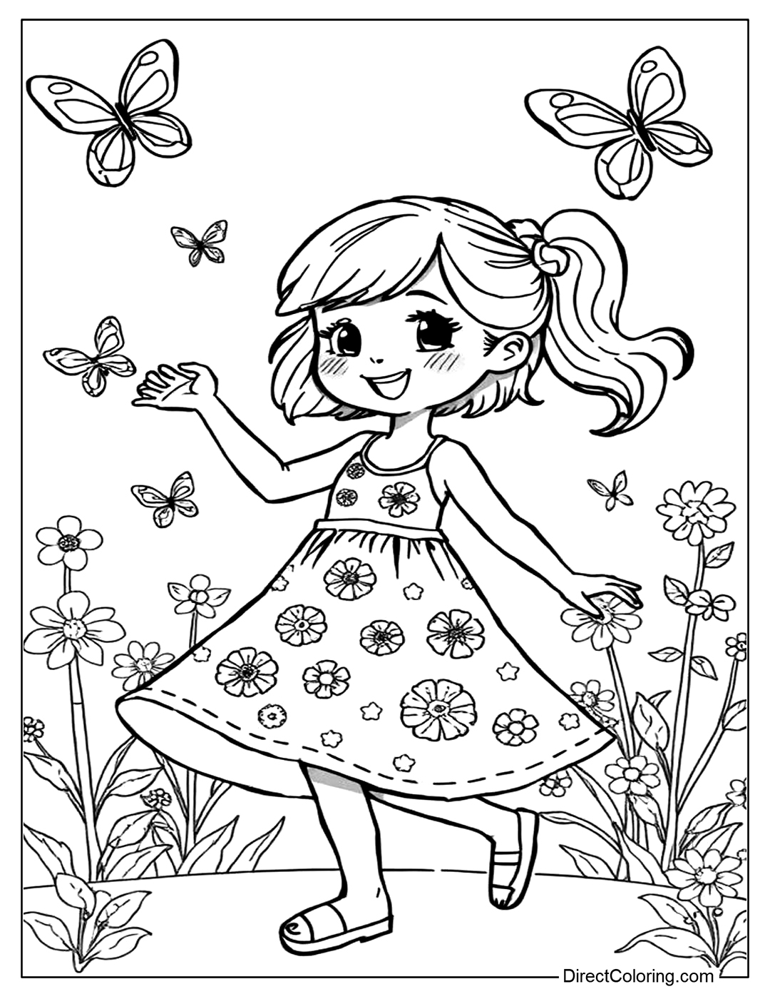 Summer Dress Coloring Page